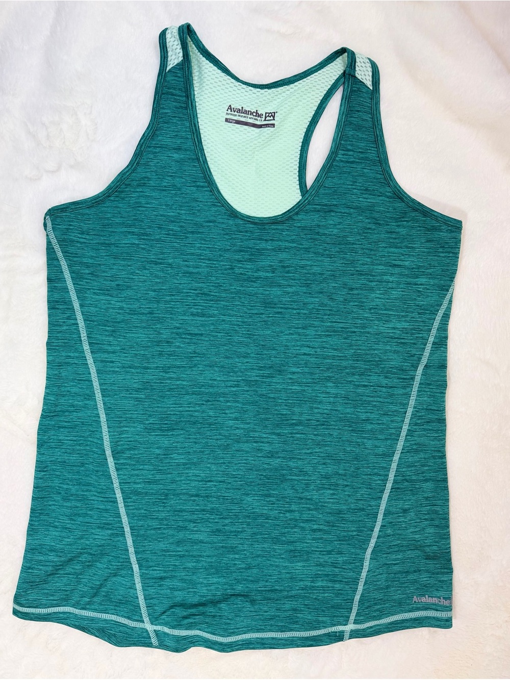 Avalanche Women’s Large Teal Racerback Mesh Workout Tank Top Athletic Activewear